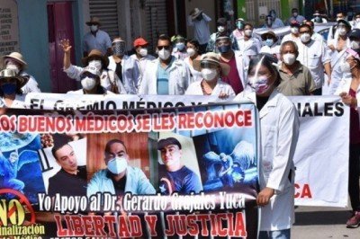 Marcha en apoyo al Dr. Gerardo Vicente Grajales Yuca 
