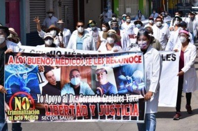 Marcha-mitin para exigir la liberación del Dr. Gerardo Vicente Grajales Yuca 