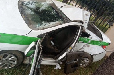 Accidente de taxi: dos lesionados