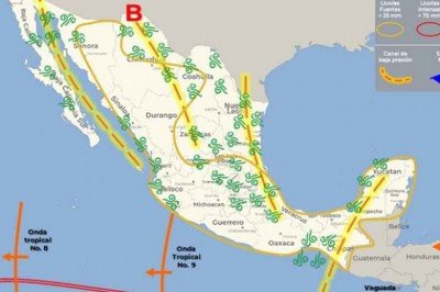 Dos ondas tropicales atravesarán Chiapas