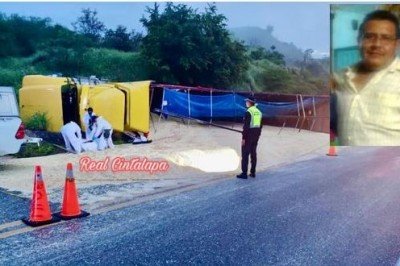 Muere en accidente trailero villaflorense 